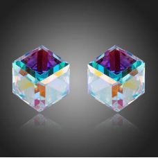Austrian crystal earrings Azora "Gradual Cube"